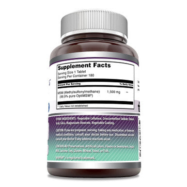 Amazing Formulas Optimsm 1500 Mg Tablets Supplement | Non-Gmo | Gluten Free | Made In Usa (180 Count)