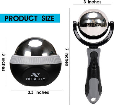 Nobility Massage Ball Roller Ice Cold And Hot For Deep Tissue And Sore Muscle Relief Of Stiffness And Stress, Body, Neck, Back, Foot, Plantar (Black)