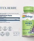 Solaray Vitex, 400 mg, 100 Count