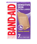 Band-Aid Brand Adhesive Bandages For Sensitive Skin, Hypoallergenic First Aid Bandages With Painless Removal, Stays On When Wet & Suitable For Eczema Prone Skin, Extra Large Size, 7 Ct