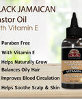 OKAY Black Jamaican Castor Oil With Vitamin E And Panthenol Helps Soothe Scalp Skin Improves Blood Circulation Helps Naturally Grow Healthy Hair Balances Oily Hair 4oz