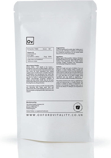 Ov Oxford Vitality Vegan Vitamin D3 (120)
