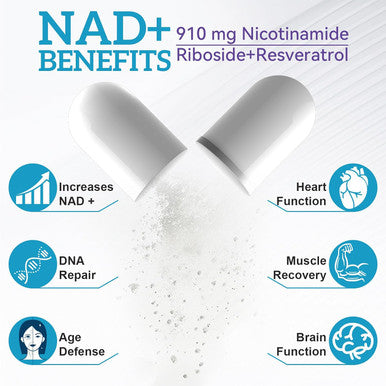 Nad+ Supplement Alternative - Liposomal Nicotinamide Riboside - Resveratrol & Quercetin - High Purity Nad Supplements For Anti-Aging, Focus, Energy 120 Capsules