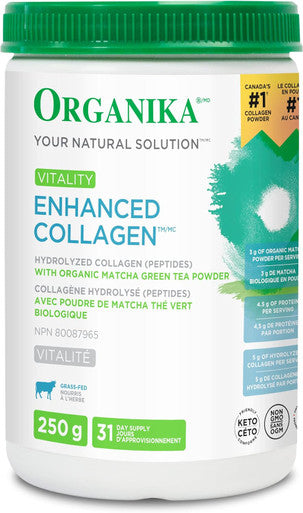 Organika Enhanced Collagen Vitality With Organic Matcha Powder- Sustained Energy And Antioxidant Collagen- 250G