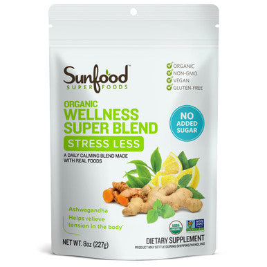 SUNFOOD Organic Stress Less Wellness Super Blend, 8 OZ