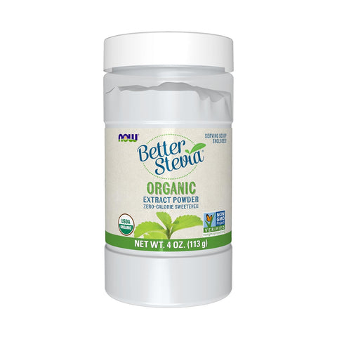 NOW Foods BetterStevia Organic Zero-Calorie Extract Powder, Keto Friendly, Suitable for Diabetics, No Erythritol, 1 Pound