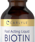 Carlyle Biotin Liquid Drops 5000Mcg | 4 Fl Oz | Natural Berry Flavor | Vegetarian, Non-Gmo & Gluten Free Supplement