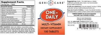 Gericare One-Daily Multi-Vitamin Tablets Dietary Suplement 100 Count (Pack Of 2)