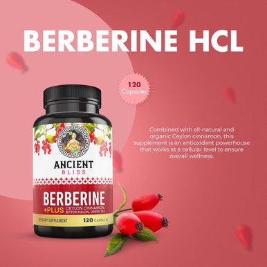 Ancient Bliss Berberine Hcl 1200Mg With Ceylon Cinnamon, Bitter Melon, And Green Tea Extract - 120 Capsules Supports Glucose Metabolism, Immune System