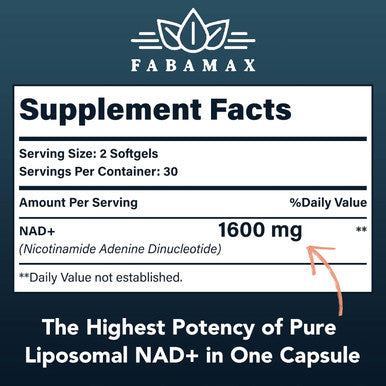 1600 Mg Liposomal Nad Supplement, 98% Pure Nad+ Supplement, Superior Absorption, Alternative To Nicotinamide Riboside Or Nadh To Boost Nad+ For Aging Defense, Energy, Longevity, 120 Softgels