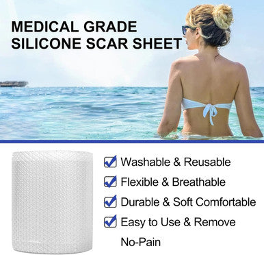 Silicone Scar Sheets (1.6 X 120 ), Clear Gel Silicone Scar Tape, Invisible Medical Grade Scar Silicone Strips, Transparent Advanced Removal Scar Patches For C-Section, Keloids, Burn, Acne