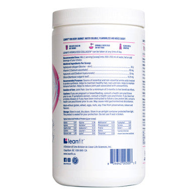 LEANFIT HYDROLYZED COLLAGEN Unflavoured 25 Servings 253g Tub
