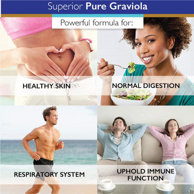 Superior Labs Pure Natural Graviola NonGMO 1200mg 120 Vegetable Caps Natural Dietary Soursop Supplement Healthy Skin Helps Promotes Cell Growth Respiratory System Balanced Mood