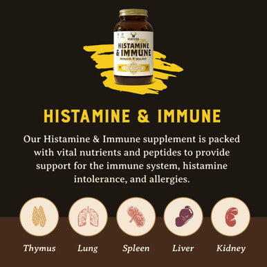 HEART & SOIL Histamine and Immune Support ÃƒÂ¢Ã¢â€šÂ¬Ã¢â‚¬Å“ 3000mg DAO Enzyme Supplements with Bovine Thymus Selenium & Vitamin A ÃƒÂ¢Ã¢â€šÂ¬Ã¢â‚¬Å“ Non-GMO Allergen-Free ÃƒÂ¢Ã¢â€šÂ¬Ã¢â‚¬Å“ 180 Capsules