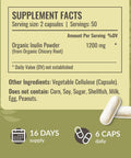 Herbamama Inulin Powder Capsules 1200Mg - Digestive Support & Gut Cleanse With Inulin Prebiotic Fiber - Vegan Non-Gmo Chicory Root Powder Supplement