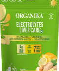 Organika Electrolytes Liver Care - With Milk Thistle, Choline, And Nac - Lemon Honey Ginger Flavour - Liver Support + Protection, Electrolyte Balance, Immune Support, Sugar- - 20 X 6G Sachets