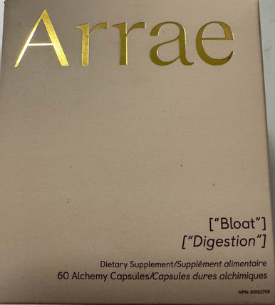 Arrae Fast-Acting Bloating Relief Digestive Enzymes All Natural Bloat Gas & Indigestion Relief Capsules 60 Count