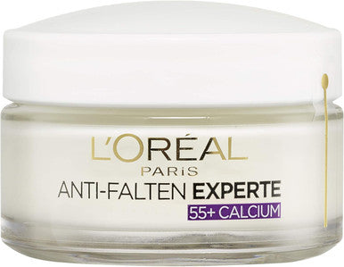 L'Oreal Paris Anti-Wrinkle Expert Day Cream 55+ Anti-Ageing Moisturiser With Calcium Reduces Deeper Wrinkles The Skin Is Firmed And Moisturised For 24 Hours 50 Ml