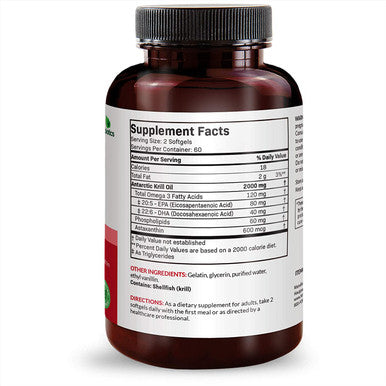 Futurebiotics Antarctic Krill Oil 2000mg with Astaxanthin, Omega-3s EPA, DHA and Phospholipids - 100% Pure Premium Krill Oil Heavy Metal Tested, Non GMO Ãƒâ€šÃ¢â‚¬â€œ 120 Softgels