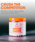 Genius Gamer, Gaming Focus Supplement, 80 Pills - E Nootropic Performance Booster - Boost Brain & Mental Clarity, Reaction Time & Concentration - Blue Light Support with Lutemax