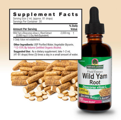 Nature'S Answer Wild Yam | Promotes Overall Wellness | Made with Low Organic Alcohol | Gluten- Non-GMO & Kosher 2oz