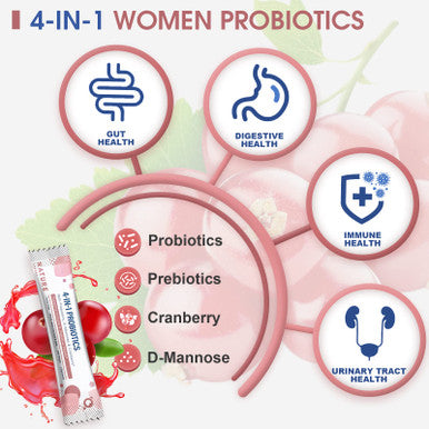 Probiotics-For-Women Prebiotics-And-Probiotics-Powder, 100-Billion-Cfus 45-Day-Supply, Women'S-Probiotic With D-Mannose And Cranb