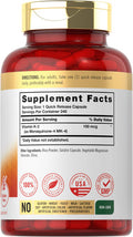 Carlyle Vitamin K2 Supplement 100 Mcg | K2 Mk-4 | 240 Capsules | Non-Gmo & Gluten Free