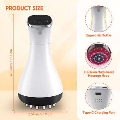 Multford Rechargeable Lymphatic Drainage Massager & Cellulite Massage Tool With 3000MahFascia Blaster For Reduce Stretch Marks For Legs Arms & BellyBody Sculpting Machine With Microcurrent For Office Travel