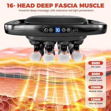 Failenfeivp 16 Head Massage Deep Tissue Massager Gun 2600Mah Massage Gun Deep Tissue With Type-C Fast Charging 3 Massage Modes & 30 Intensities Suitable For Muscle Soreness In The Waist ShouldersNeck After Work