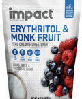 Impact White Monk Fruit & Erythritol Sweetener Blend - Gluten Free, Zero Calories, Net Carbs, Keto, Vegan, Non-GMO - 1 is to 1 Sugar Substitute - 1lb (Pack of 2)