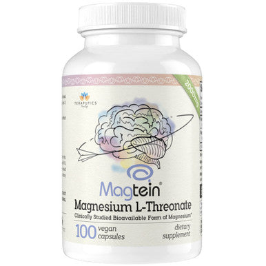 Magnesium L Threonate (Original Magtein Formula) - 2000 Mg 100 Vegan Capsules Non-Gmo Highly Absorptive Pure Supplement A Vitamin