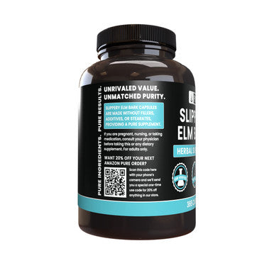PURE ORIGINAL INGREDIENTS Slippery Elm Bark (365 Capsules) No Magnesium Or Rice Fillers, Always Pure, Lab Verified