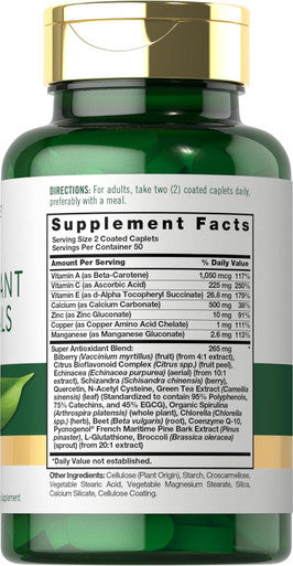Carlyle Antioxidants Supplement | 100 Caplets | Nutritional Complex | Vitamin A C E | Non-GMO Gluten Formula