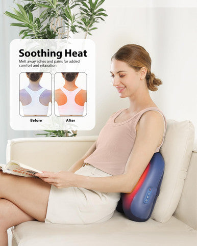 Alljoy Cordless Back Massager With Heat, Shiatsu Neck And Back Massager For Pain Relief Deep Tissue, 3D Kneading Massage Pillow For Neck, Back, And Shoulders, Gifts For Men Women