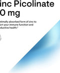 Thorne Zinc Picolinate 30 Mg - Well-Absorbed Zinc Supplement For Growth And Immune Function - 60 Capsules