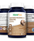 NusaPure Shiitake Mushroom Extract 9000mg 200 Veggie Capsules (Non-GMO & Gluten-Free)