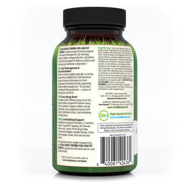 Irwin Naturals Extra-Energy Thermo-Fuel Max Fat Burner - 100 Liquid Soft-Gels - Fuel Thermogenesis & Boost Energy Production - With Green Tea L-Carnitine & Garcinia - 33 Servings