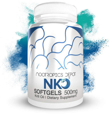 NKO Krill Oil Softgels | 500mg | 180 Count | Contains + EPA and Astaxanthin | Omega 3 Supplement | Nootropic | Supports Cardiovascular + Joint Health