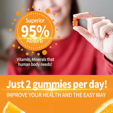 (2 Pack) Calcium Magnesium Zinc Gummies With Vitamin D3 & K2 - Sugar Calcium Gummies For Women And Men - Bone & Immune Support - Non-Gmo, Gluten-Free, Orange Flavored - 120 Count