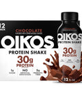 Oikos Protein Shake, Salted Caramel, 30g High Protein Drinks, Shelf Stable, Ready to Drink, 5g Prebiotic Fiber, 12 fl oz Bottle, 12 Count