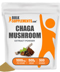 BulkSupplements Chaga Mushroom Extract Powder - Mushroom Supplement, from Chaga Mushrooms - 1000mg of Chaga Powder Extract , (500 Grams - 1.1 lbs)