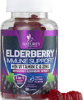 Immune Support Gummies - Powerful Sambucus Elderberry Gummies With Elderberry Extract, Zinc & Vitamin C Gummy, Max Potency Natural Vegan Immune Support Supplement For Adults & Children - 60 Gummies