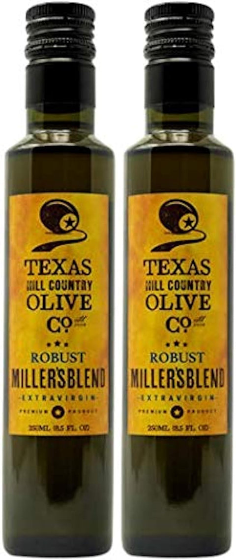 Texas Hill Country Olive Co Miller's Blend Extra Virgin Olive Oil - Cold Pressed EVOO Gourmet Olive Oil - Rich & Robust - Perfect for Dressing & Dipping - Award Winning & Made in Texas (16.9 oz)
