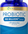 Carlyle Probiotics 100 Billion CFU | 90 Capsules | with Prebiotics for Women & Men | Vegetarian, Non-GMO & Gluten Free Supplement