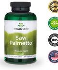 Swanson Saw Palmetto Herbal Supplement for Men Prostate Health Hair Supplement Urinary Health 540 mg 250 Capsules
