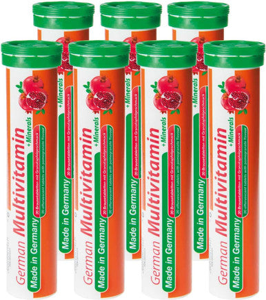 T&D German Multivitamin + Mineralien Drink Effervescent Tablets 140 Servings Pomegranate Flavour 10 Vitamins + 2 Minerals Made In Germany