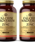 Solgar Calcium Magnesium Plus Zinc, 250 Tablets - Pack of 2 - Promotes Bone & Muscle Health - Collagen Synthesis - Non-GMO, Vegan, Gluten Free, Dairy Free, Kosher, Halal - 166 Total Servings