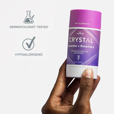 Crystal Magnesium Solid Stick Natural Deodorant NonIrritating Aluminum Deodorant for Men or Women Safely and Effectively Fights Odor Lavender Rosemary 2.5 oz