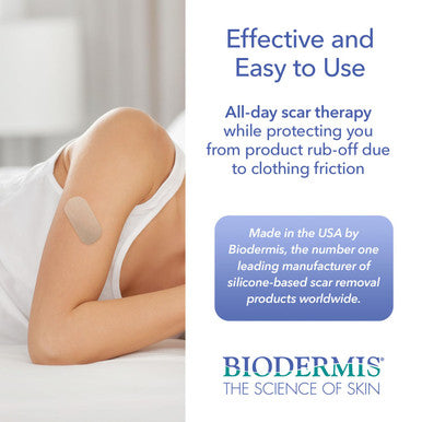Biodermis Epi-Derm Small Strips, Scar Tape For Old & Scars, Easily Cut To Size Strips, Thinner & More Comfortable, Premium Grade Silicone Scar Tape, 2.75 X 1.18 In - 3 Pack, Natural