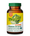 MegaFood Vitamin D3 5000 IU (125 mcg) - Vegetarian Supplements with Vitamin D3 K2 - Supports Bones Teeth Muscles & Immune Health - Certified Non-GMO - 60 Mini Capsules